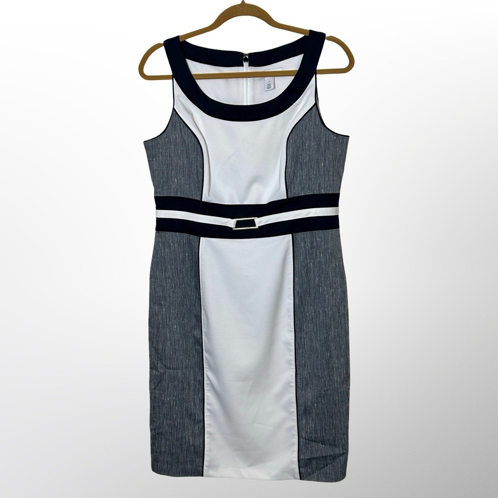 White House Black Market Colorblock Sheath Dress Size 12 Workwear